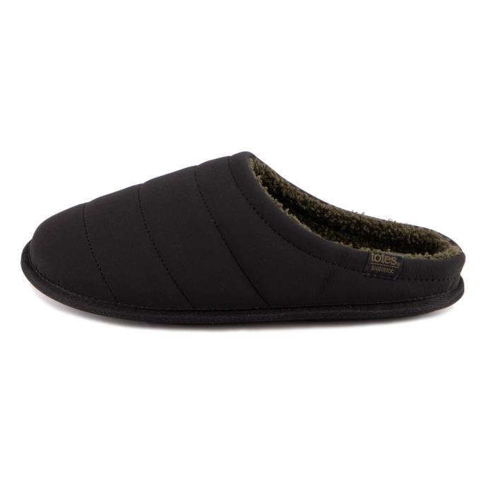 Isotoner® Mens Sport Quilted Mule Slipper With Cosy Lining Black Extra Image 3